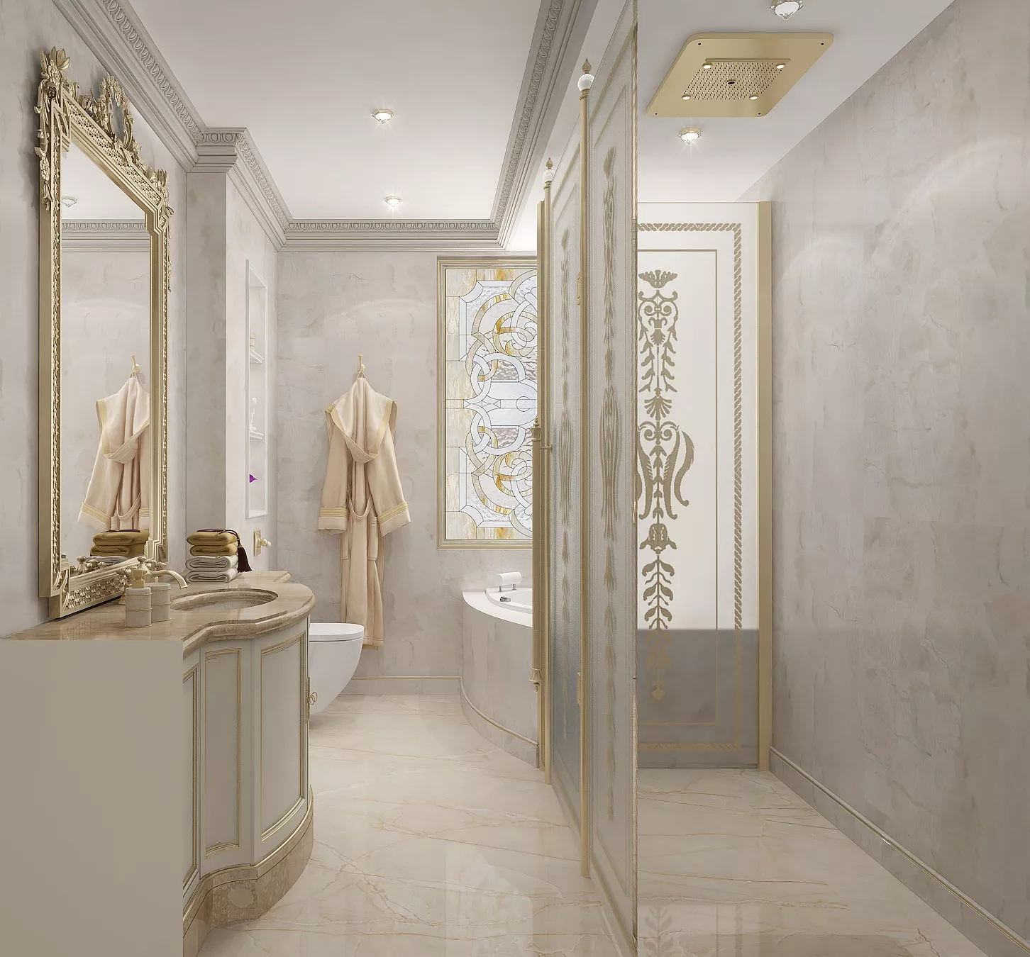 Classic Patterns for a Luxury Bathroom Interior Design