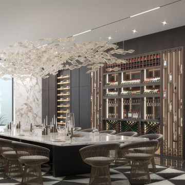 Customized Lighting and Furniture for Dining Room Interior Design