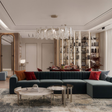 Interior Fit-Out for Modern Apartment Living Room Design at Oceana Adriatic, Palm Jumeirah, Dubai