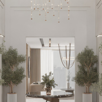Elevating Elegance: Modern Aesthetic Foyer Interior Design for Al Barari Villa Dubai