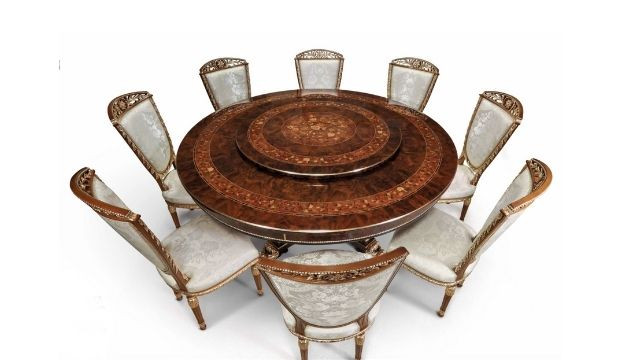 Classic Design Round Dining table With California Walnut briar finishing