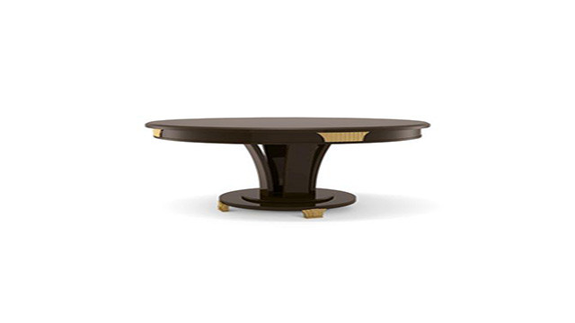 Round extending table with feet fan