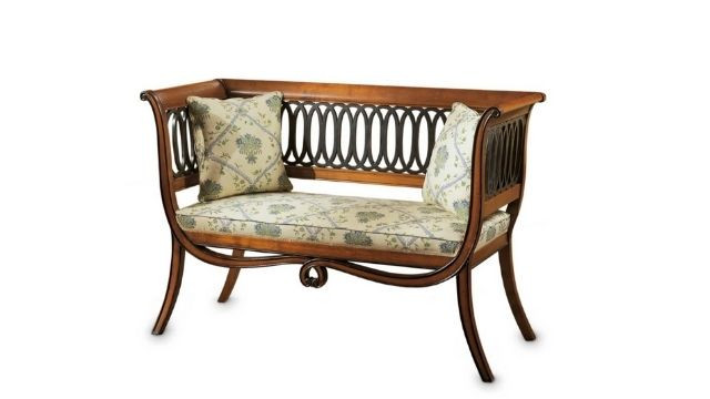 Elegant Walnut Small Sofa