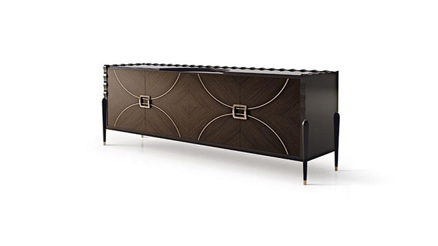 4 doors sideboard - 2 drawers inside - herringbone and decor