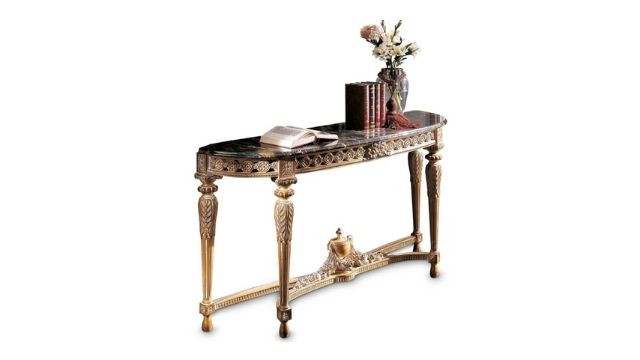 Classy Hand carved console table with black and gold