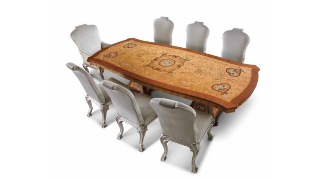 Elegant Dining table in ash-wood briar and rosewood finishing