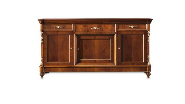 Elegant Walnut sideboard with silver details