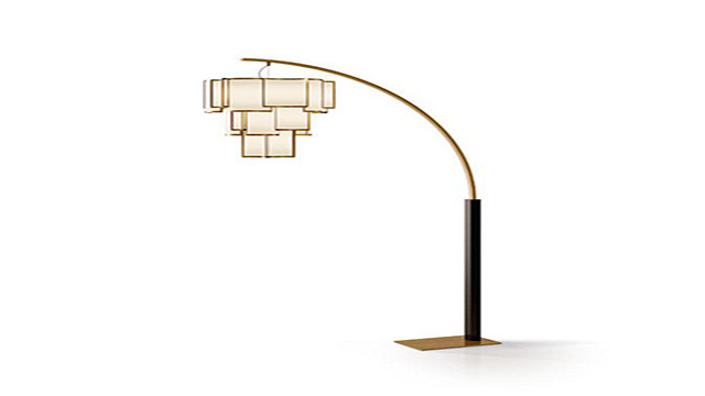 Contemporary Design Floor lamp with Cubical Shades