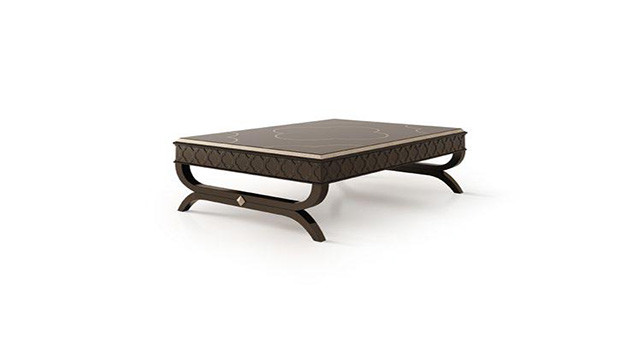 Padded rectangular coffee table