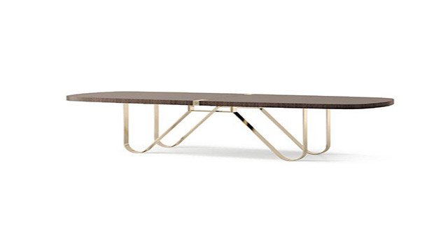 Fixed barrel table with metal base