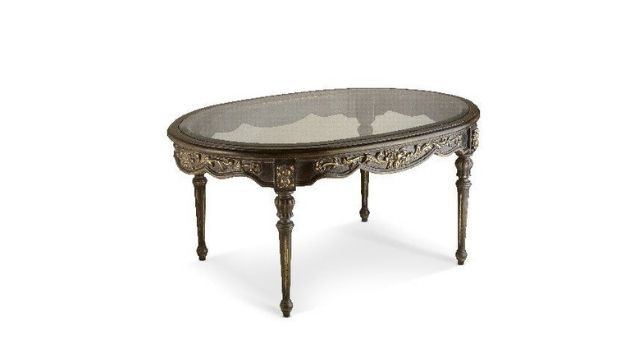 Elegant Oval Glass Coffee Table